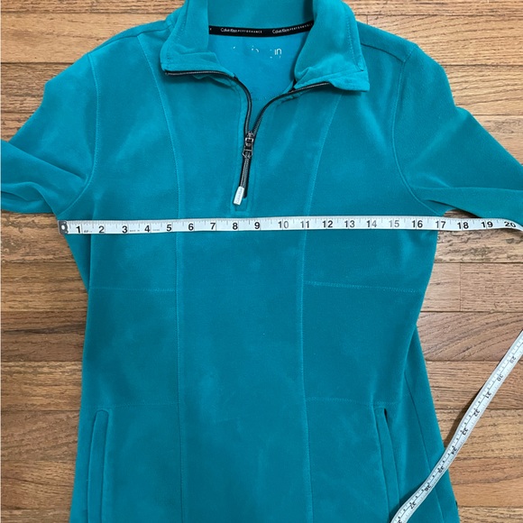 Calvin Klein Performance Fleece Quarter Zip in Teal | Size Medium - Picture 4 of 5